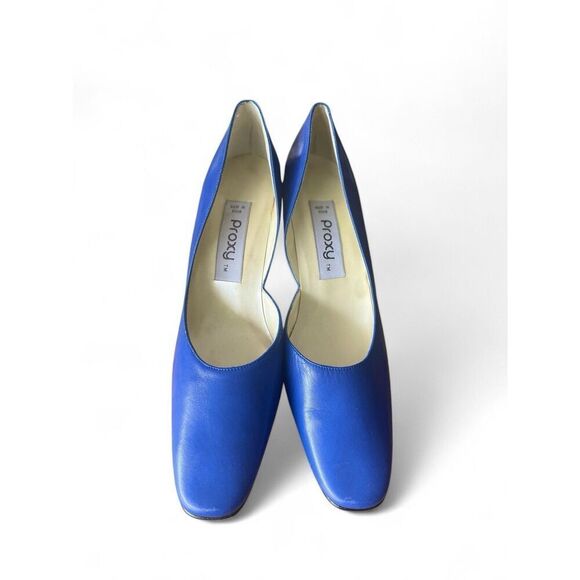 ProXy Vintage LEATHER INSIDE AND OUT Women's Blue Heels Pumps 8.5 Excellent Cond - Picture 3 of 12